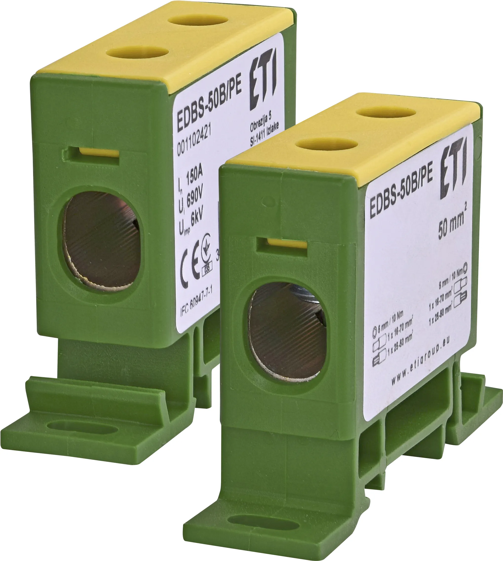 Conductor connection clamps EDBS-50B/PE 001102421