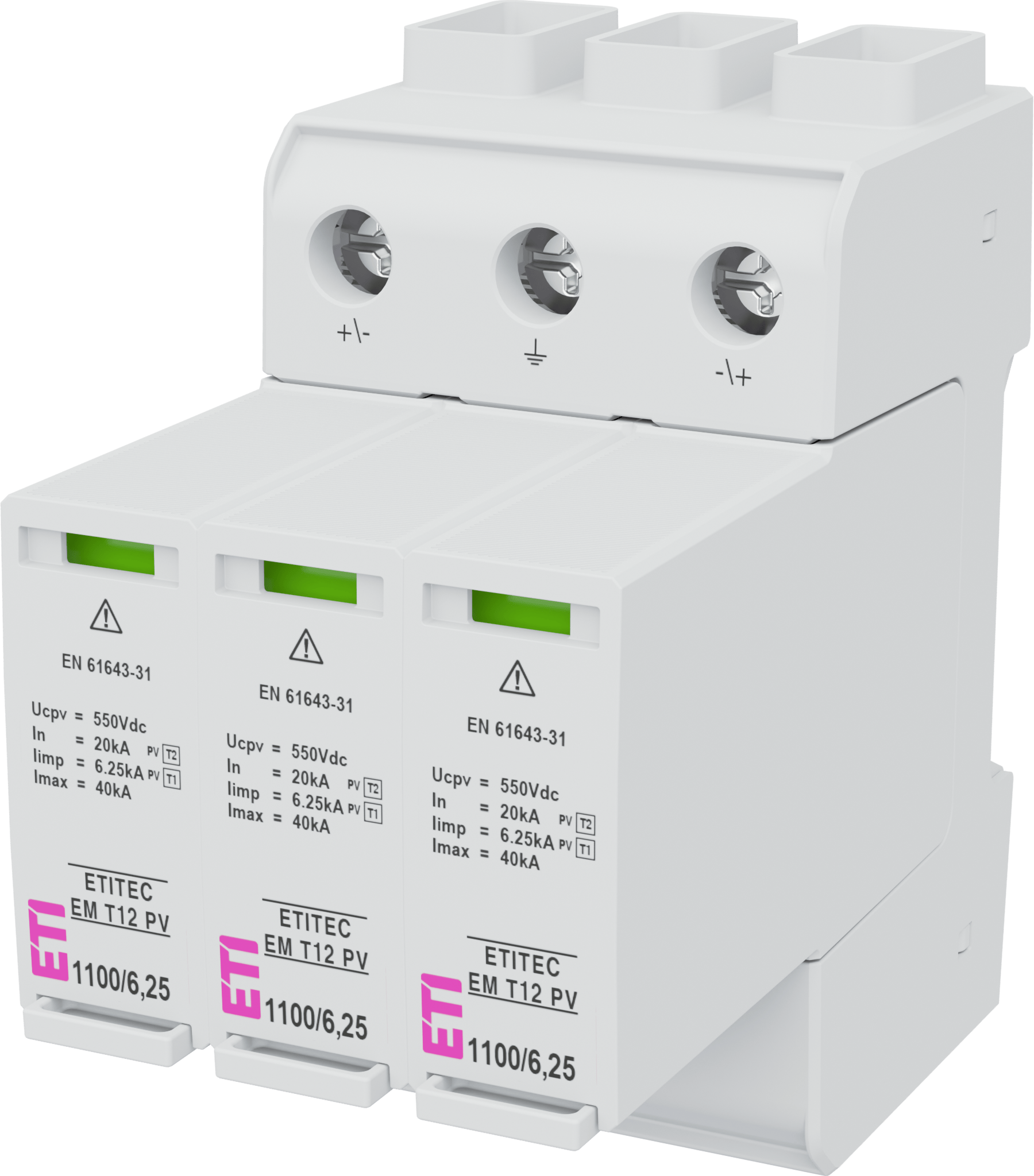 Surge arrester ETITEC EM T12 PV 1100/6,25 Y R 002440581