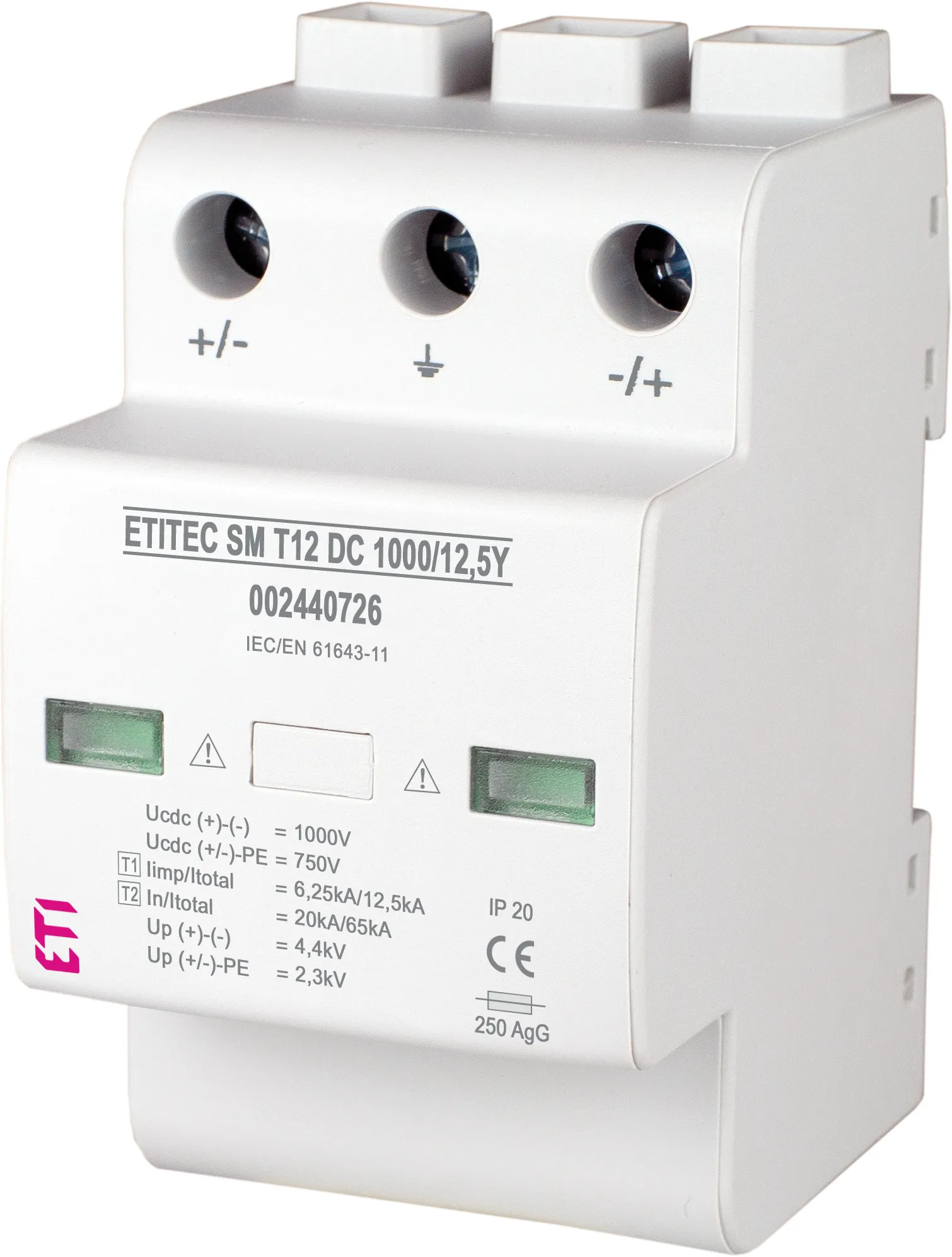 Surge arrester ETITEC SM T12 DC 1000/12,5 Y 002440726
