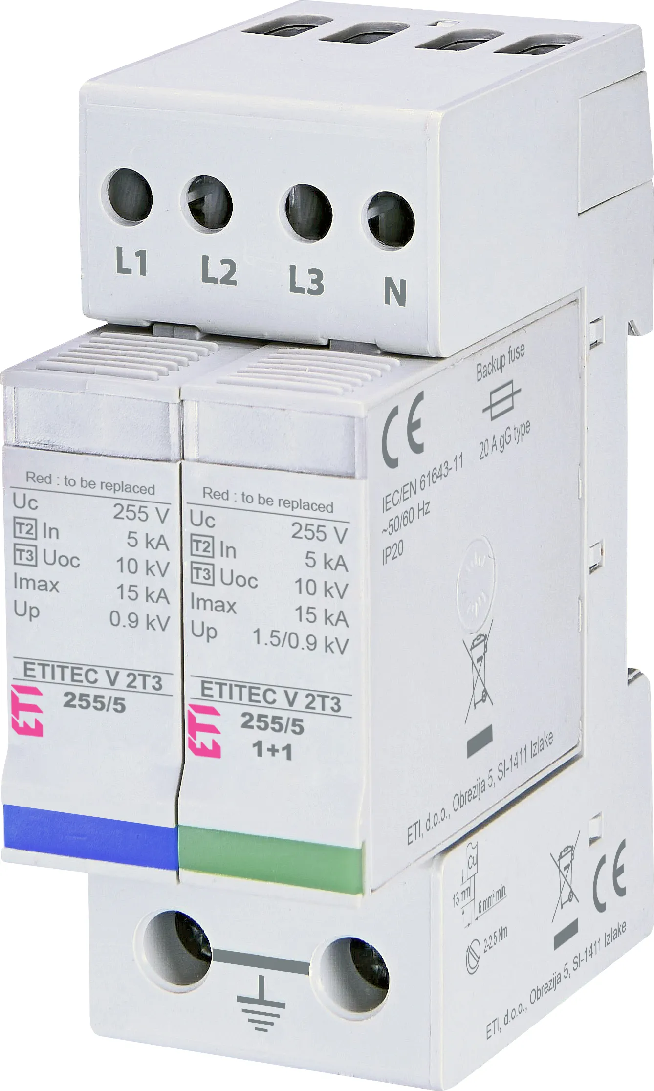 Surge arrester ETITEC V 2T3 440/5 4+0 002442972