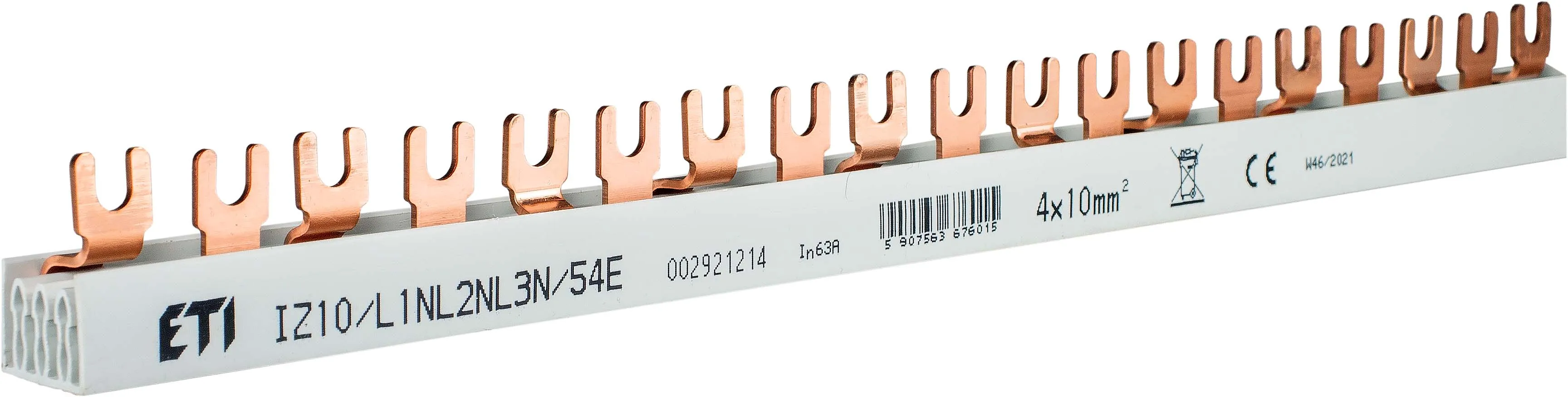 Insulated busbar IZ10/L1NL2NL3N/54E 002921214