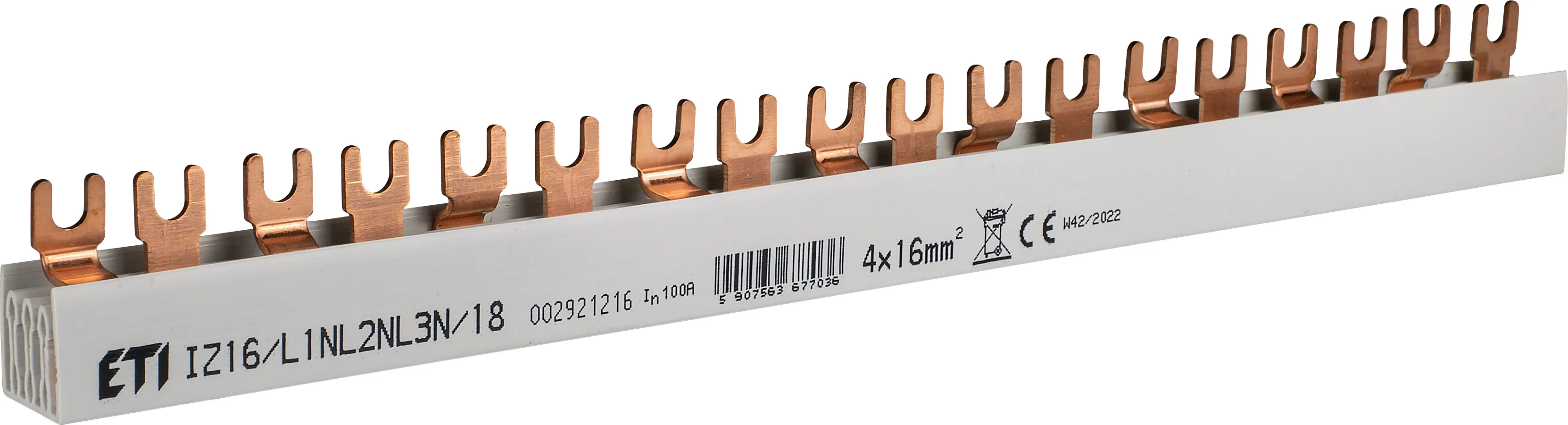 Insulated busbar IZ16/L1NL2NL3N/18 002921216