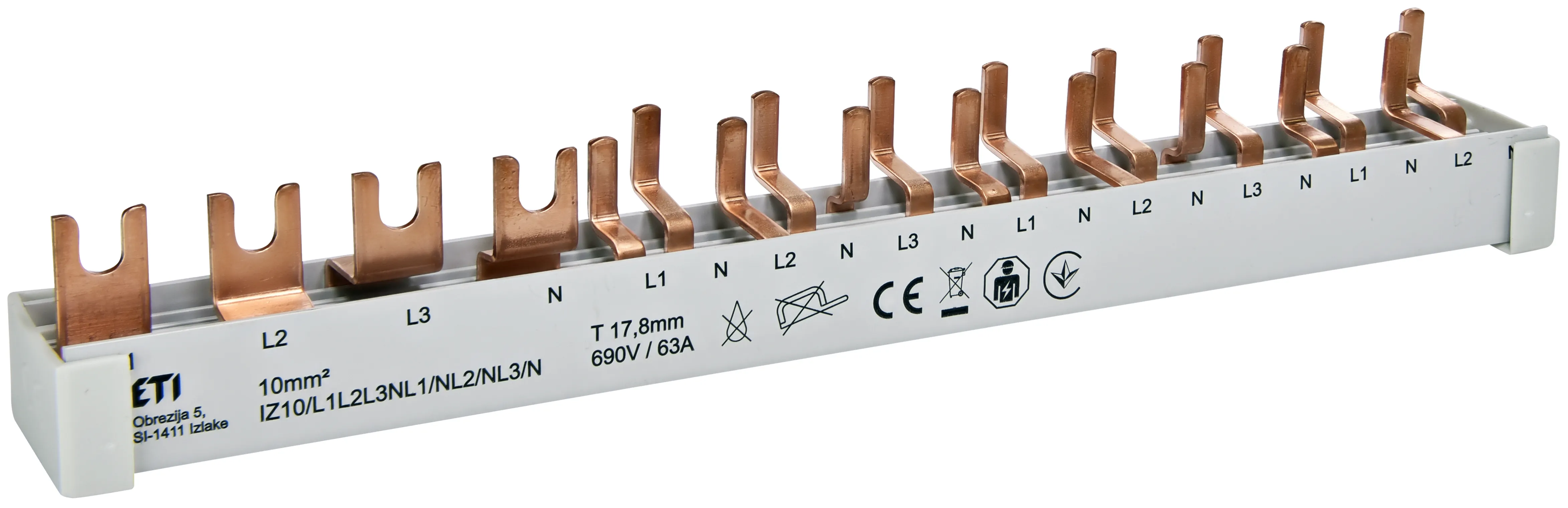Cu rail IZ10/L1L2L3NL1/NL2/NL3/N 002921276