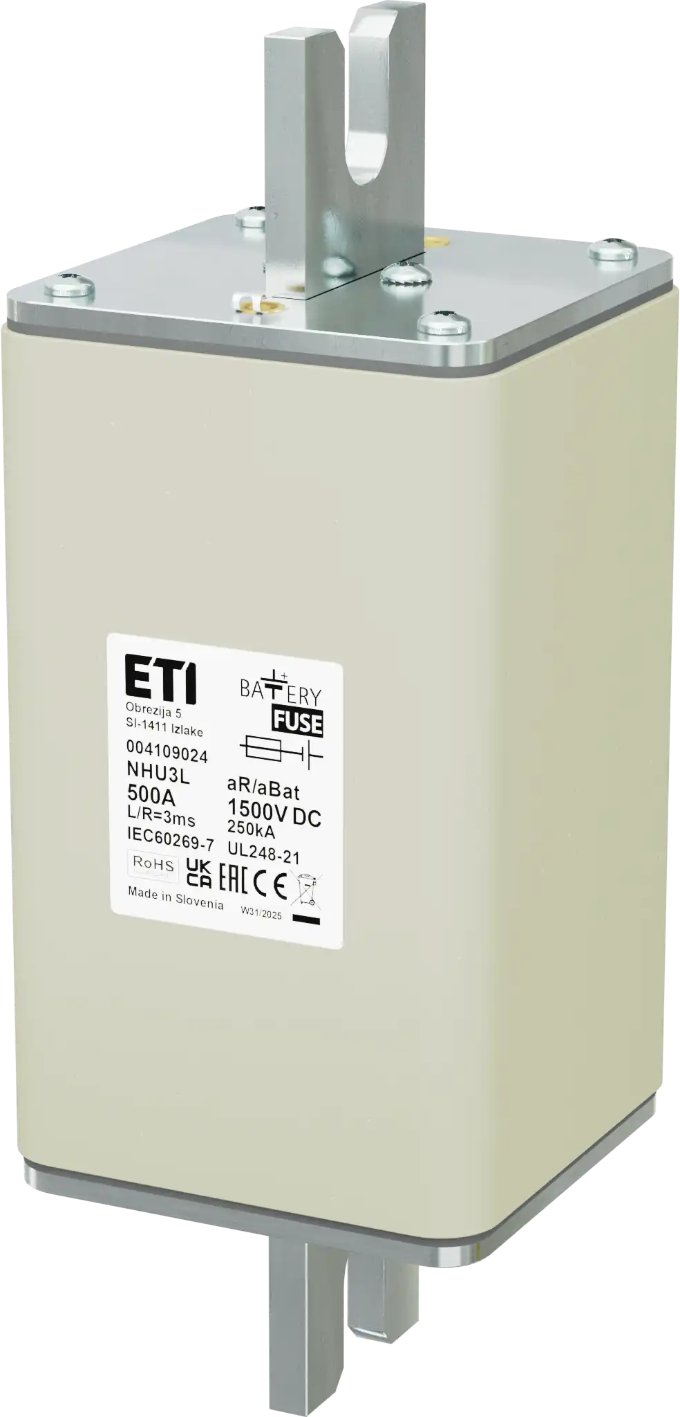 Fuse link NHU3L aR/aBat 500A/1500V DC AL 004109024