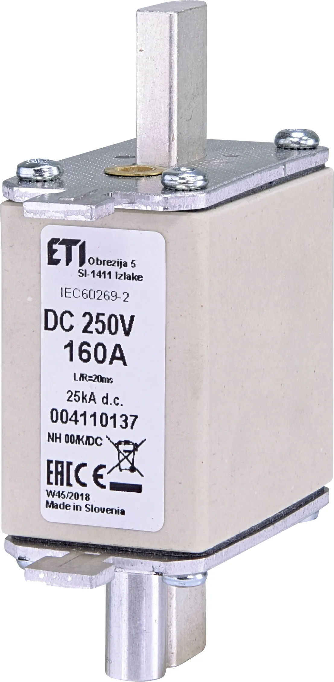 Fuse link NH00/K 160A/250V DC 004110137