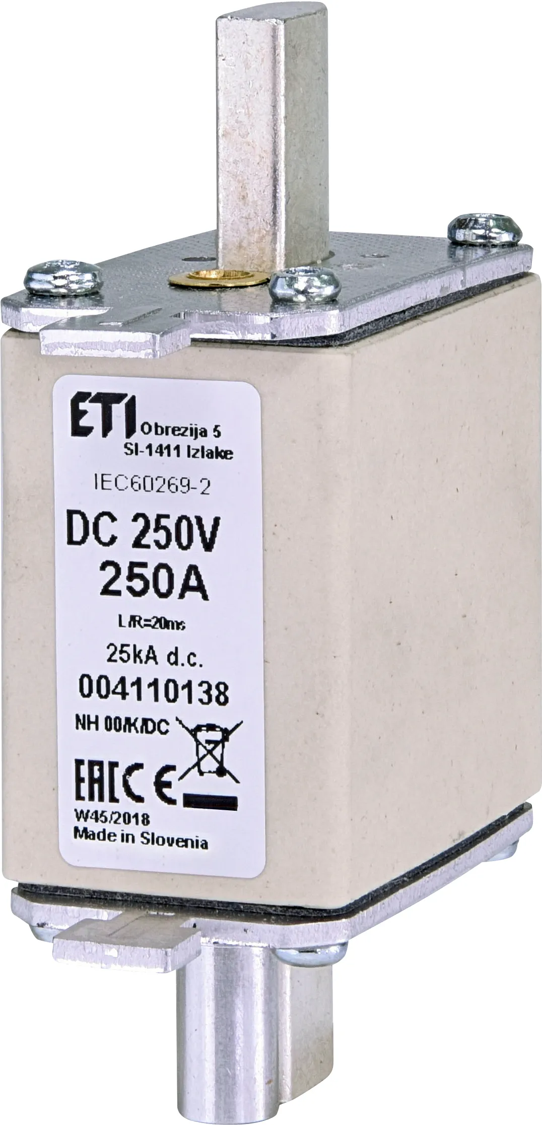 Fuse link NH00/K 250A/250V DC 004110138