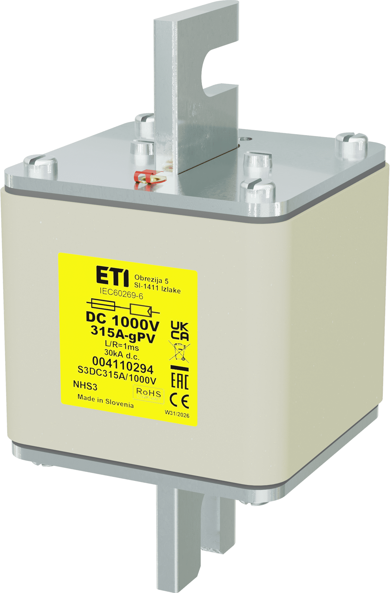 Fuse link NHS3 gPV 315A/1000V DC 004110294