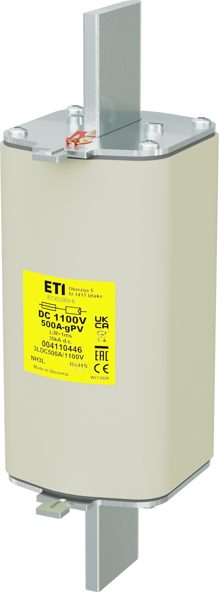 Fuse link NH3L gPV 500A/1100V DC 004110446