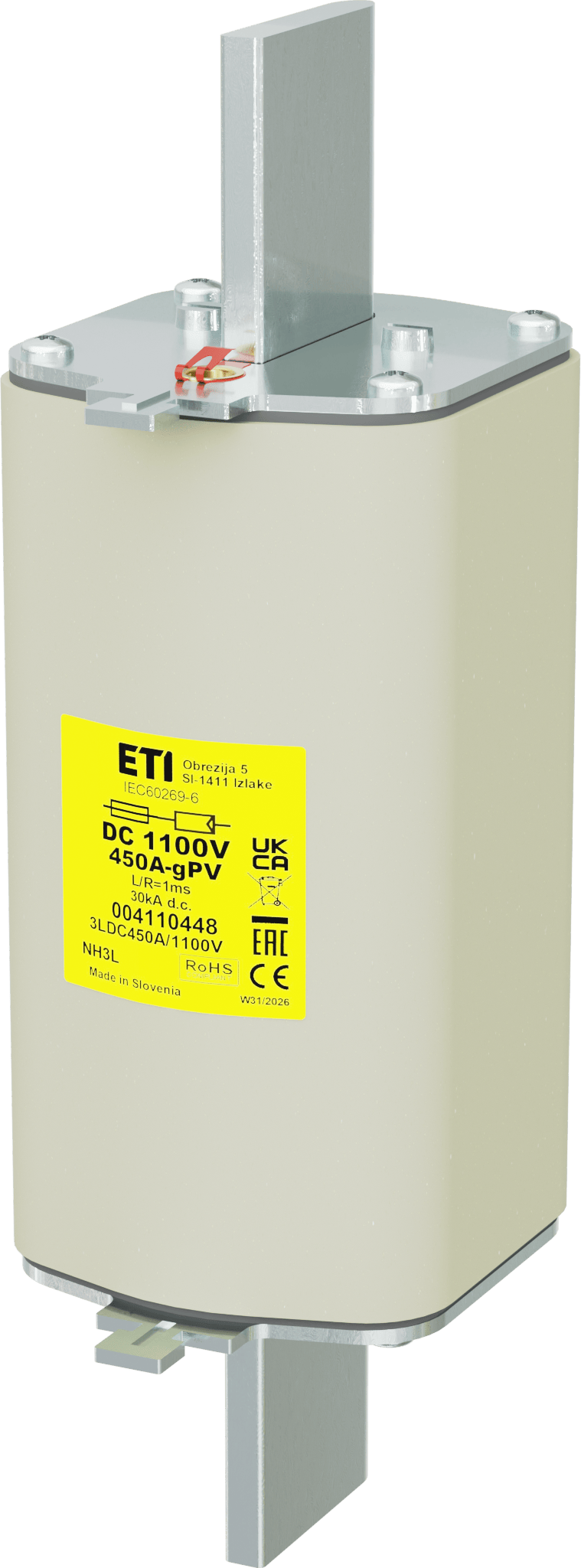 Fuse link NH3L gPV 450A/1100V DC 004110448