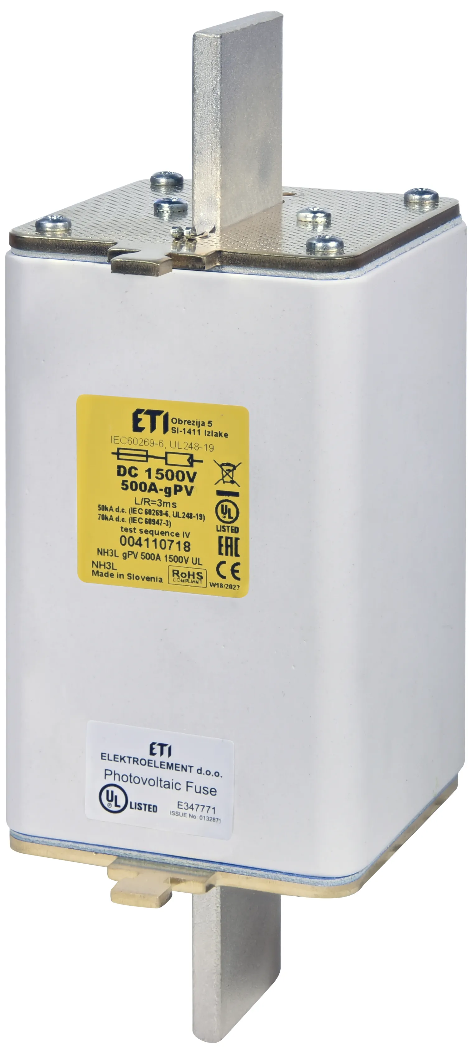 Fuse link NH3L gPV 350A/1500V DC UL 004110631