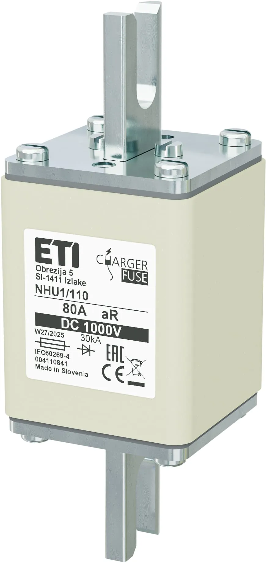 Fuse link NHU1/110 aR 80A/1000V DC 004110841