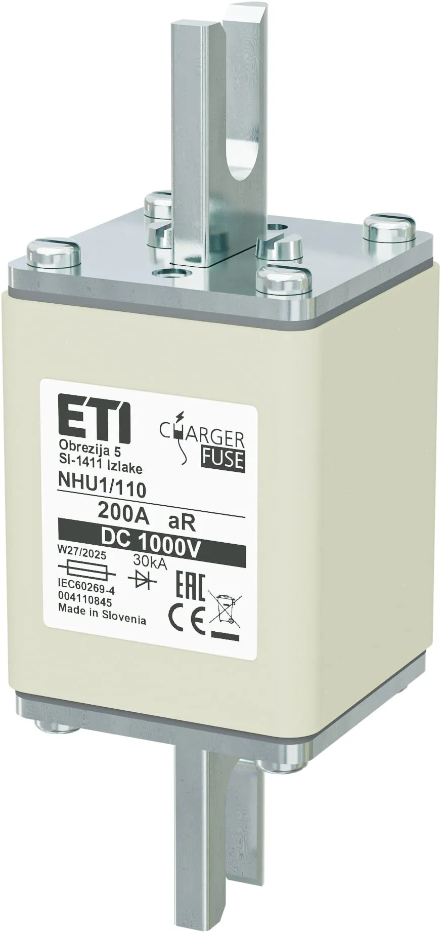 Fuse link NHU1/110 aR 200A/1000V DC 004110845