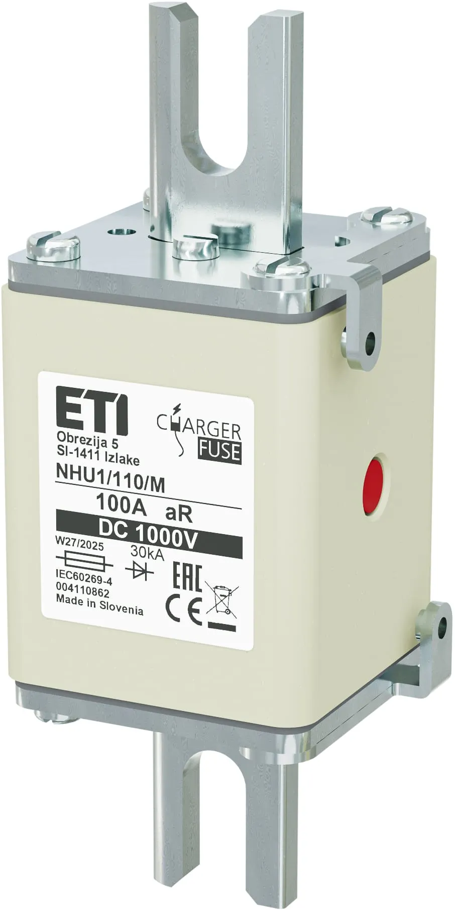 Fuse link NHU1/110/M aR 100A/1000V DC 004110862