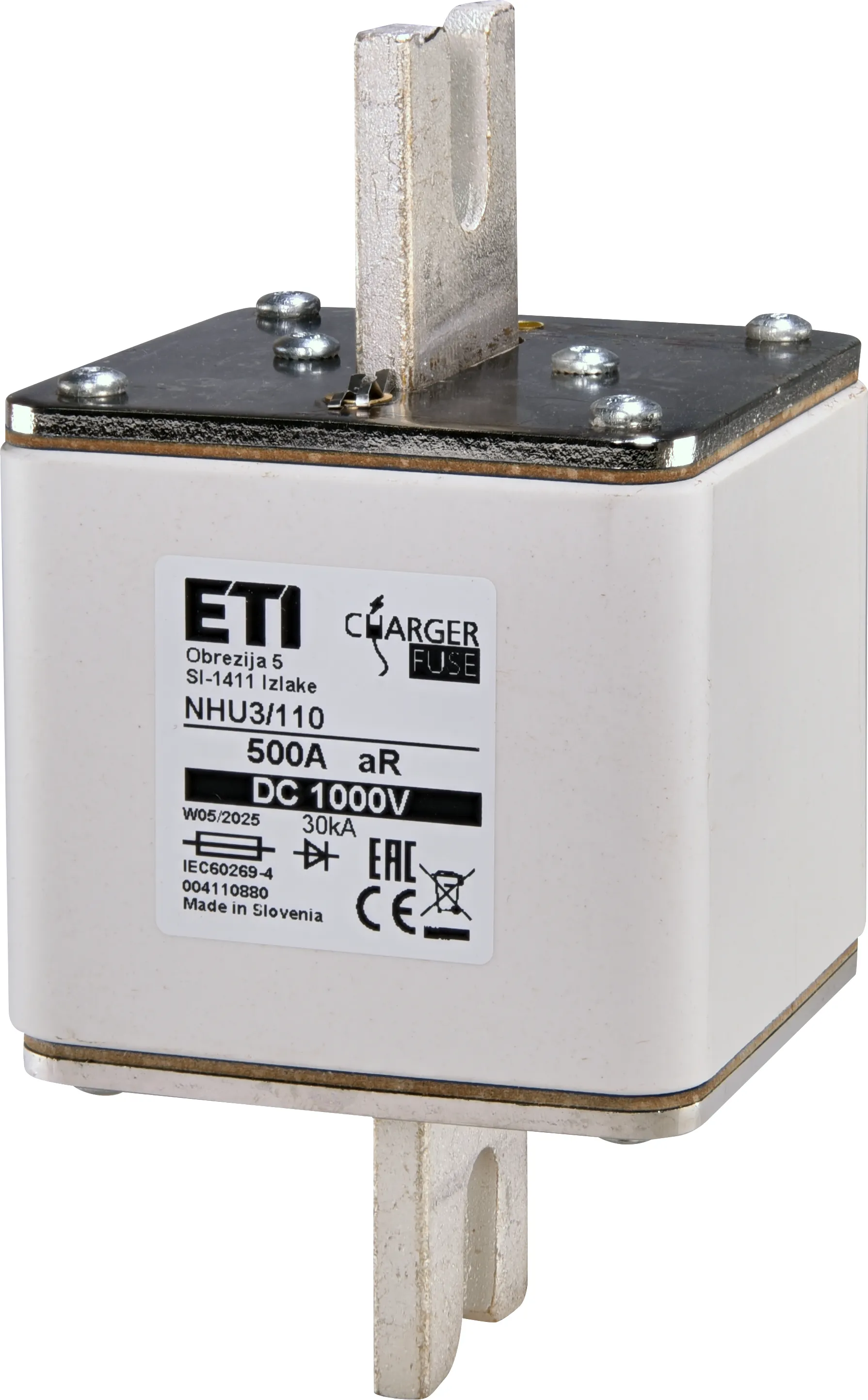 Fuse link NHU3/110 aR 500A/1000V DC 004110880