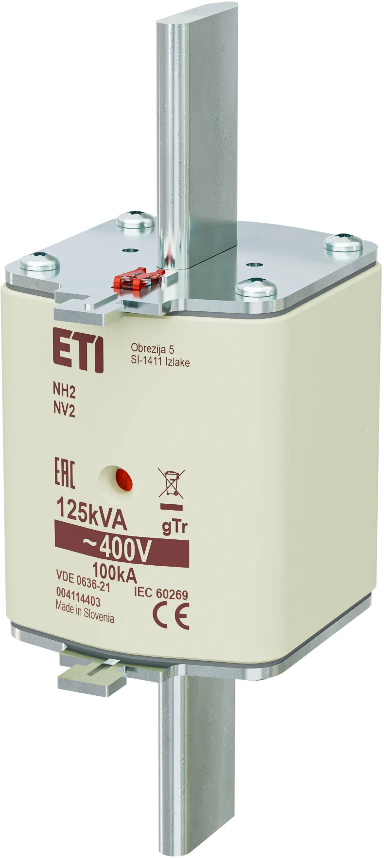 Fuse link NH2 gTr 180A/400V/125kVA 004114403
