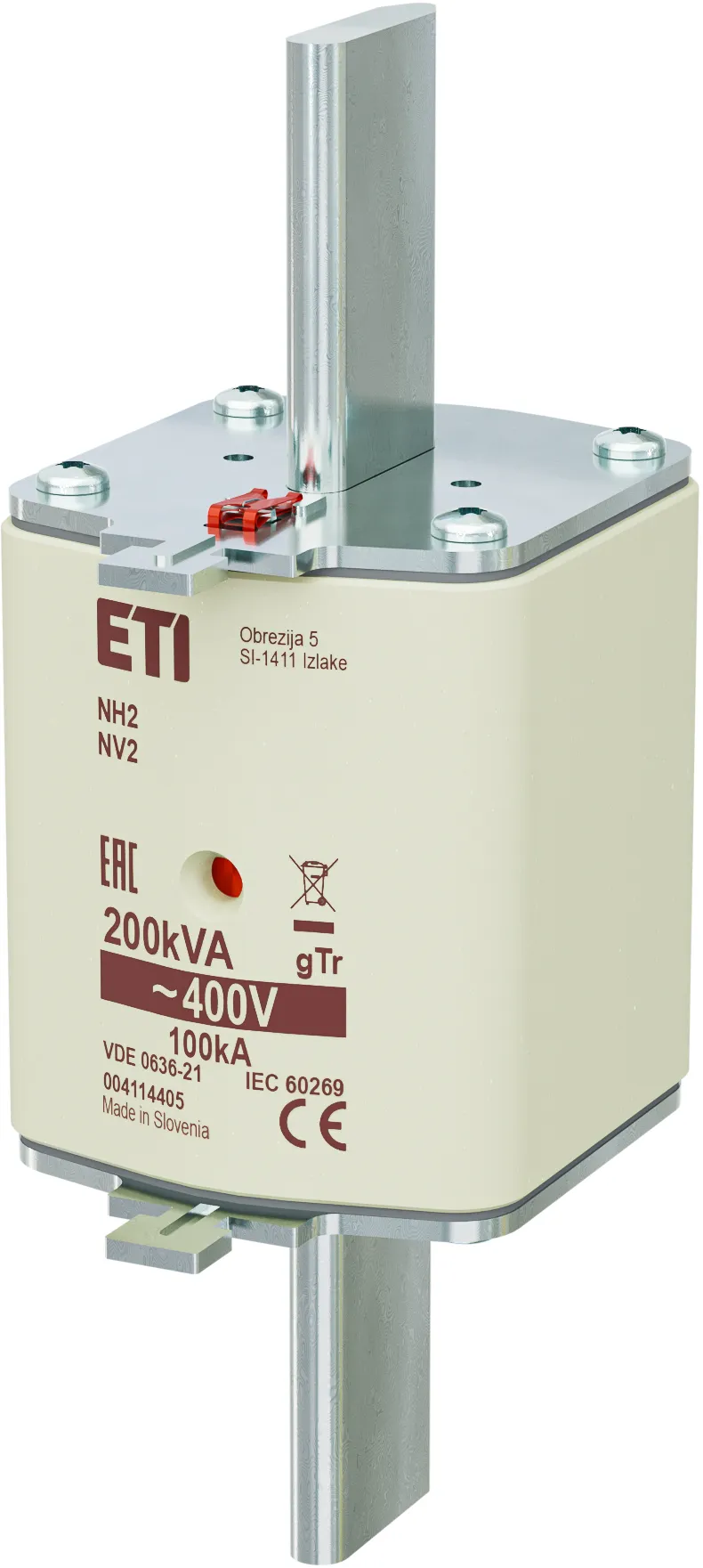 Fuse link NH2 gTr 289A/400V/200kVA 004114405