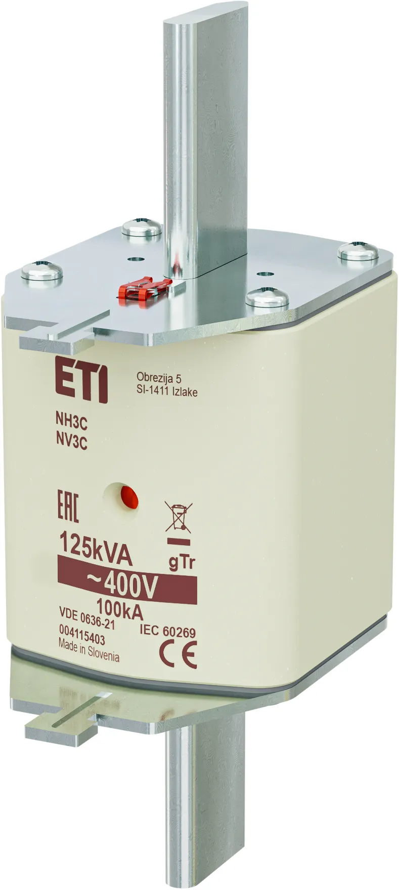 Fuse link NH3C gTr 180A/400V/125kVA 004115403
