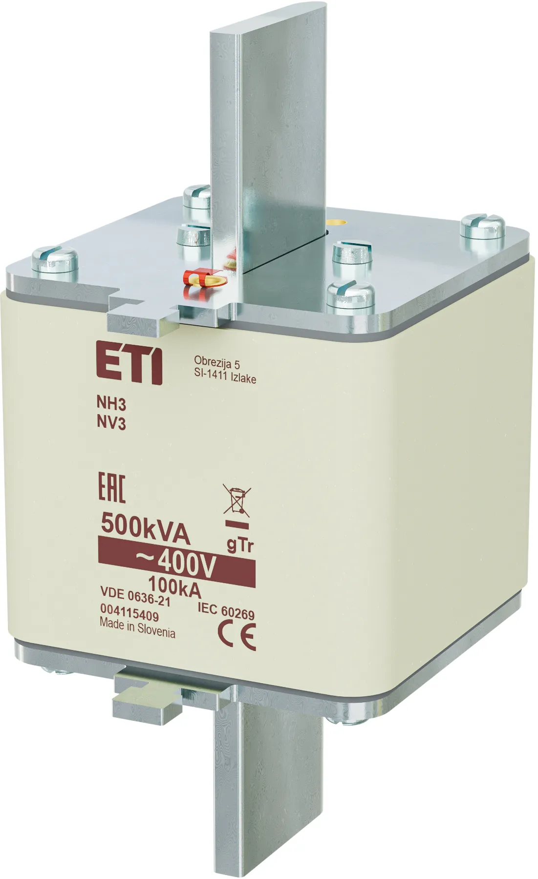 Fuse link NH3 gTr 722A/400V/500kVA 004115409
