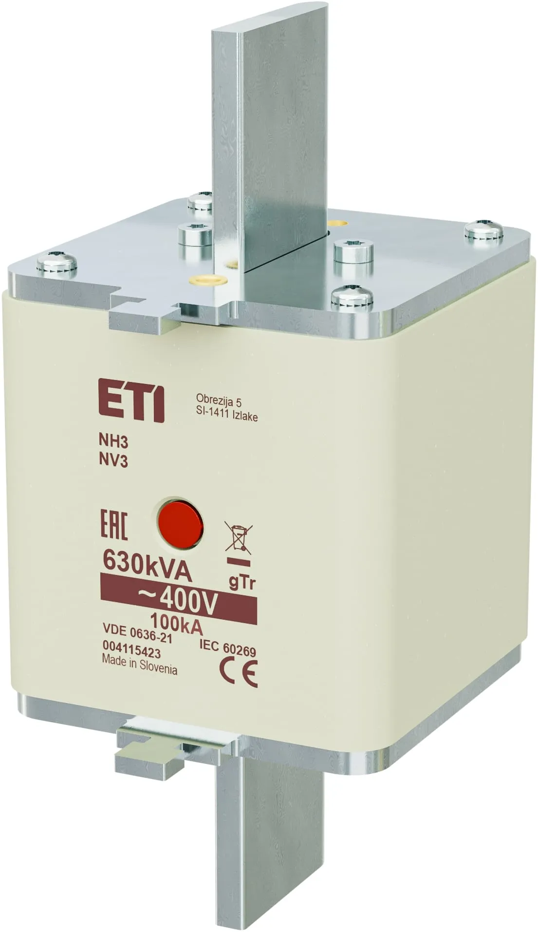 Fuse link NH3/MI gTr 909A/400V/630kVA 004115423