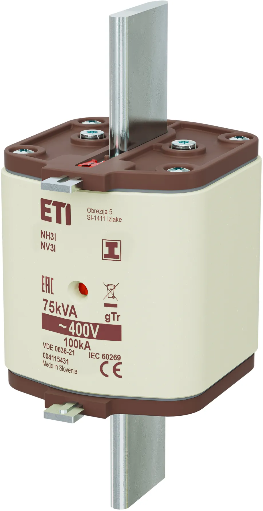 Fuse link NH3/I gTr 108A/400V/75kVA 004115431