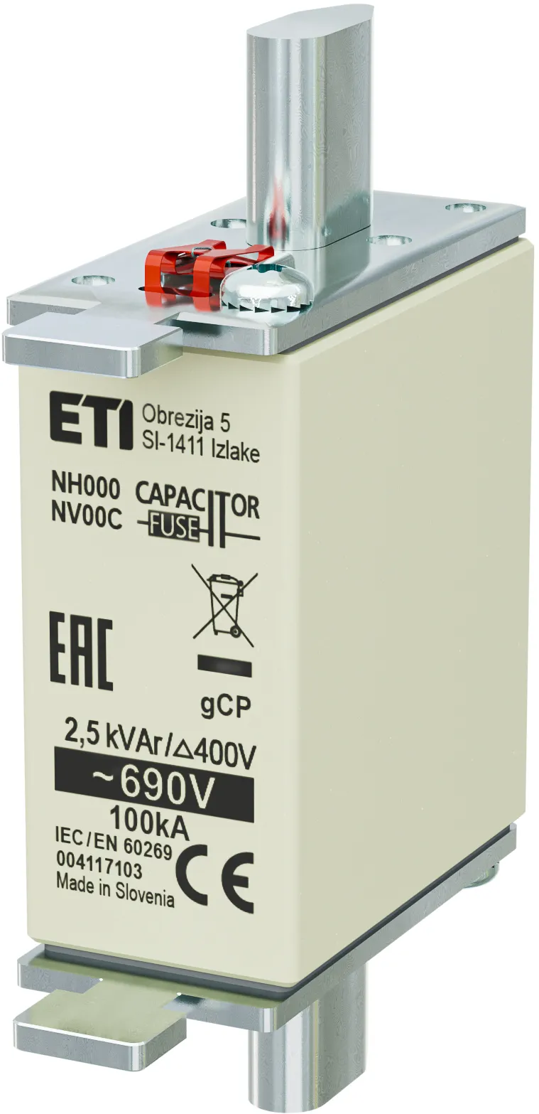 Fuse link NH000 gCP 2,5kVAr/690V 004117103