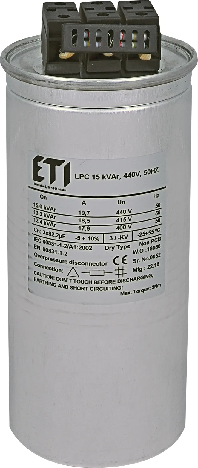 Capacitor LPC 15 kVAr, 440V, 50Hz 004656762
