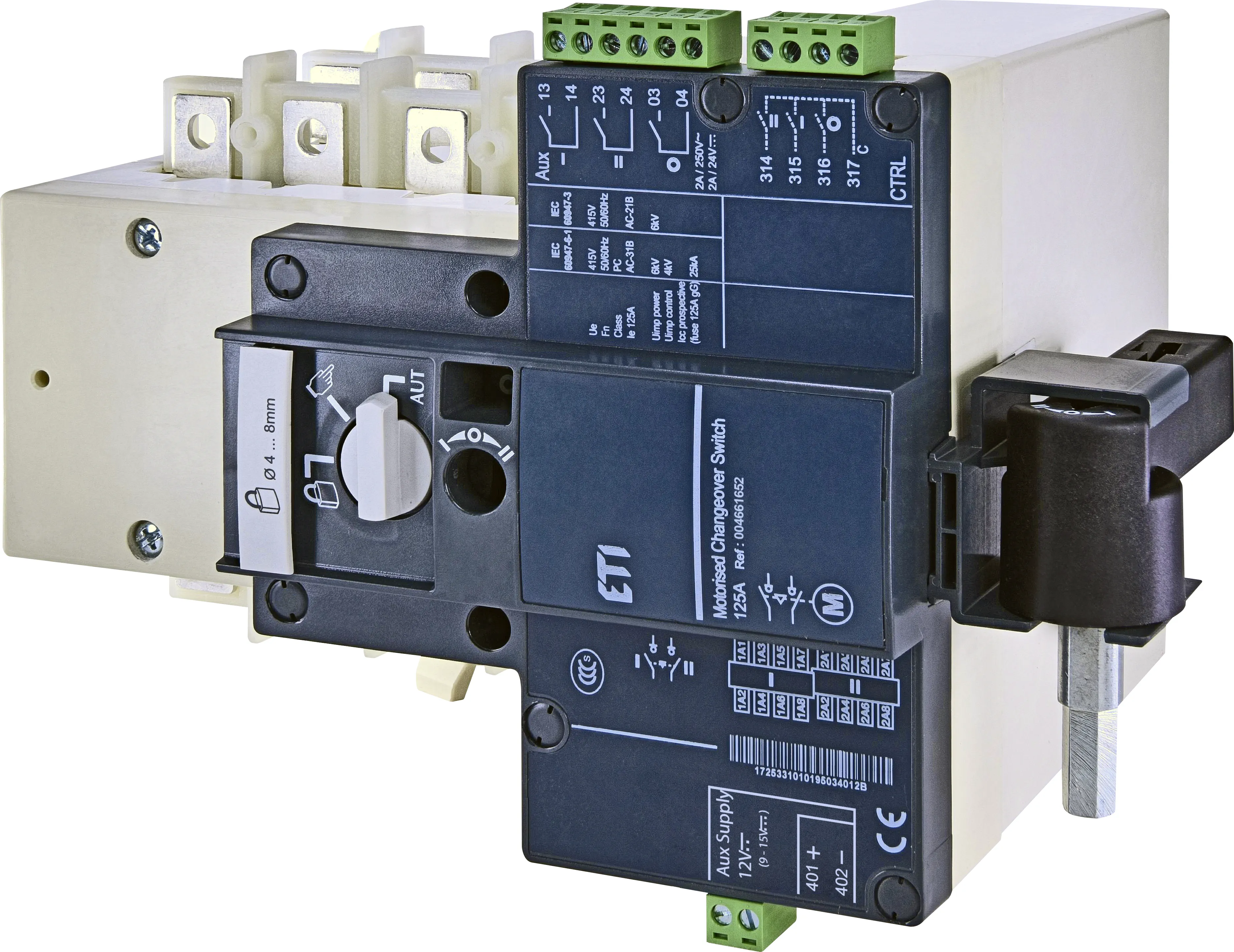 Changeover switch motor op. MLBS 125 4P CO 12VDC 004661652