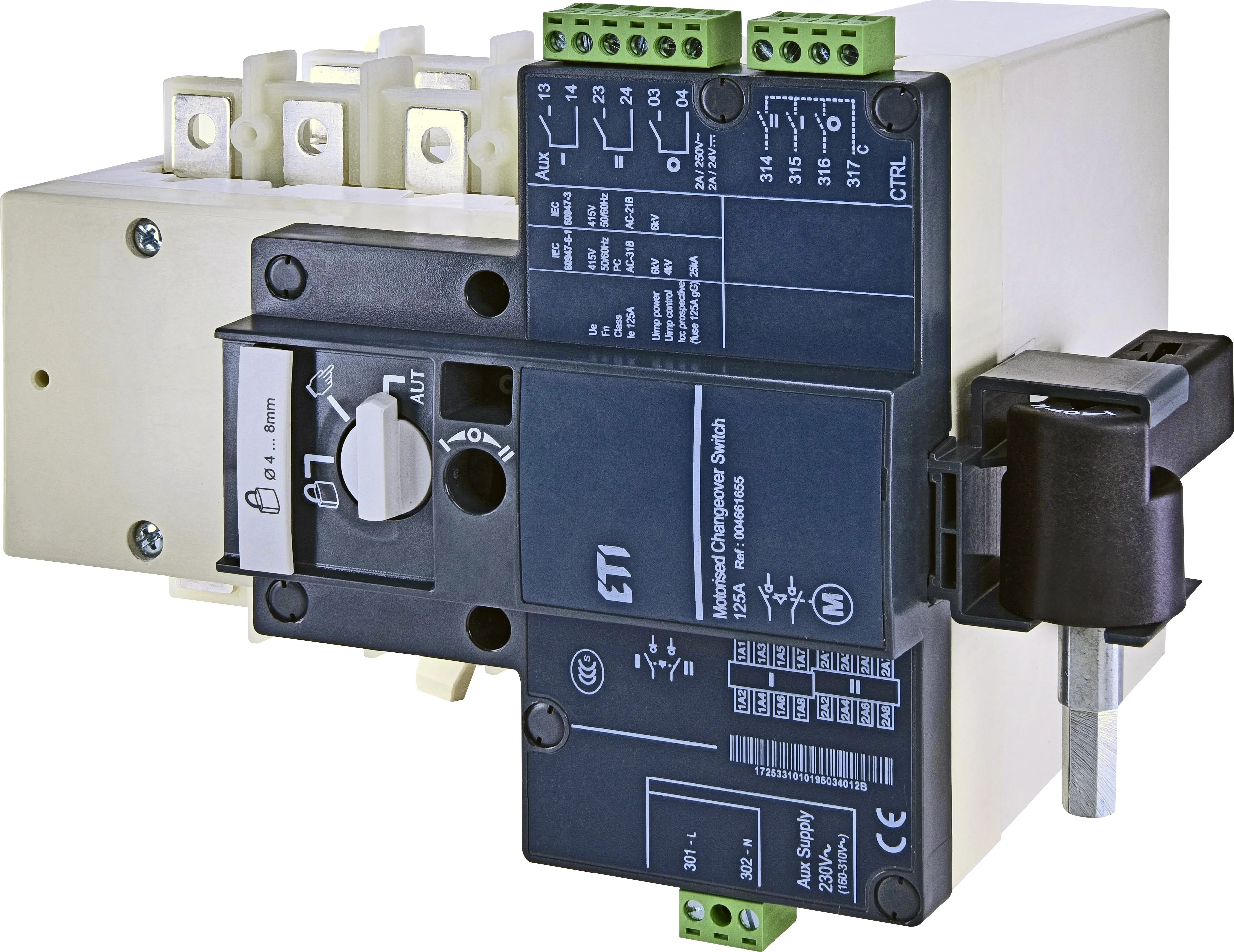 Changeover switch motor op. MLBS 125 4P CO 230VAC 004661655