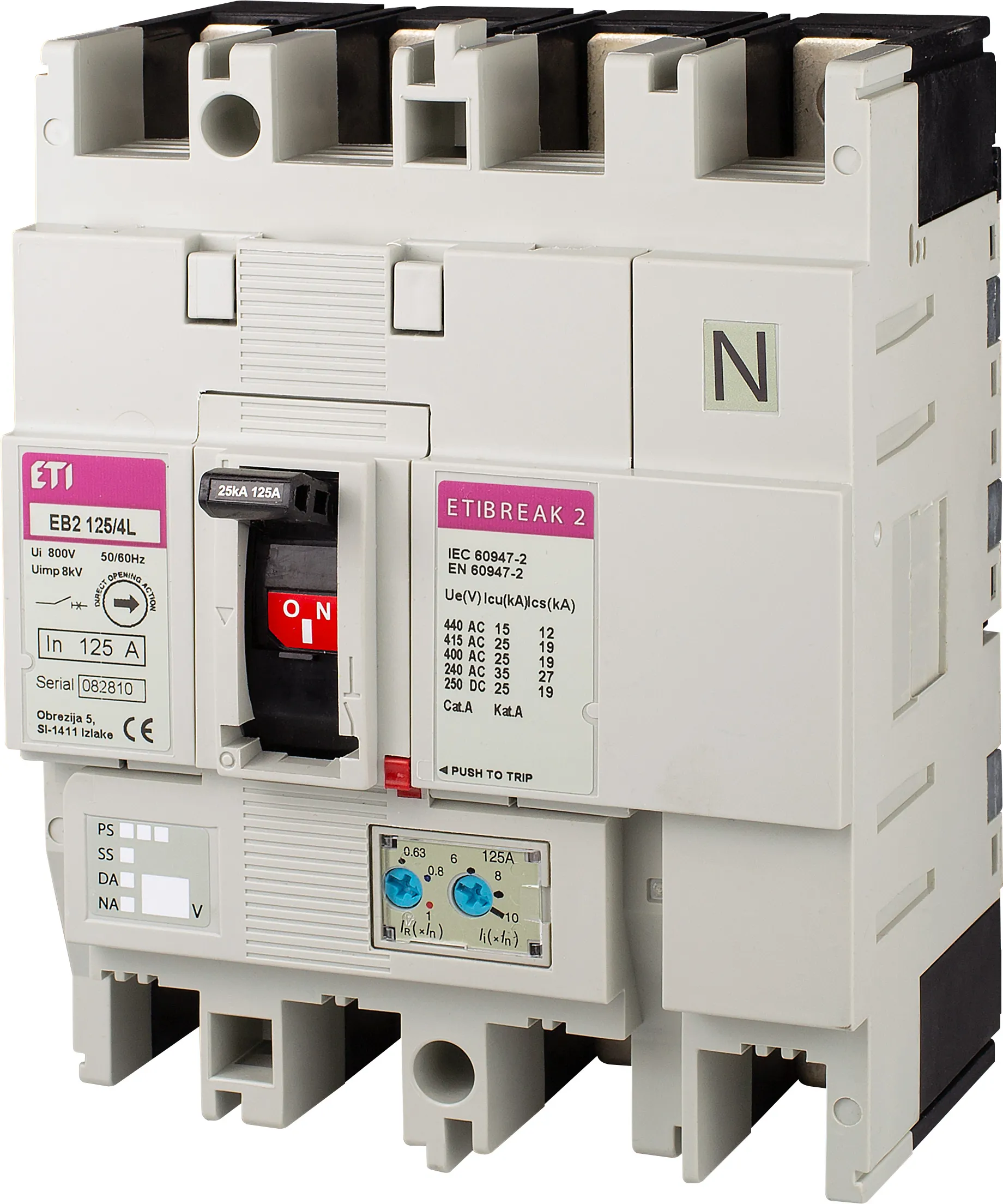 Molded Case Circuit Breaker EB2 125/4L 125A 4p 004671032