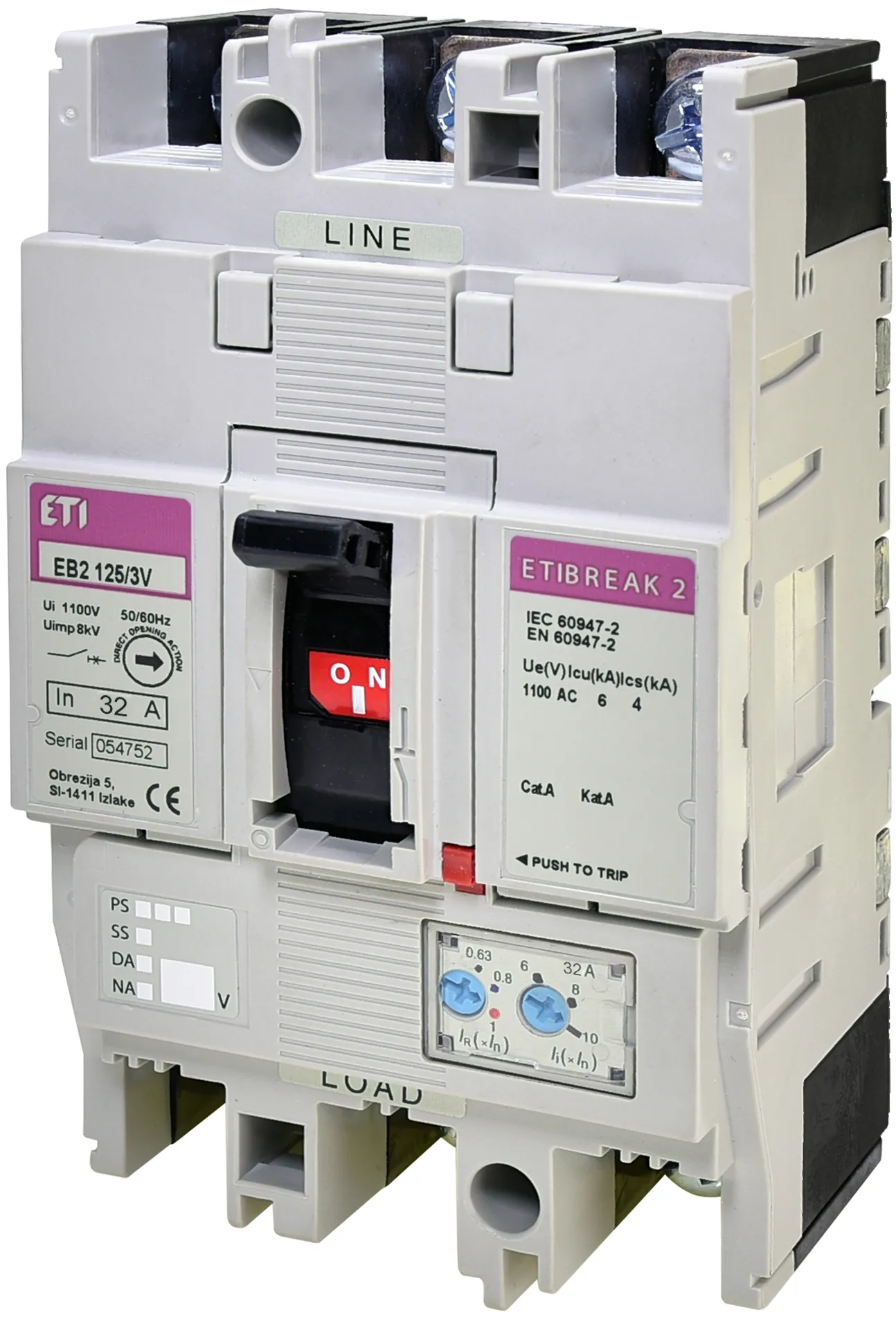Molded Case Circuit Breaker EB2 125/3V 32A 3p 1100V 004671372