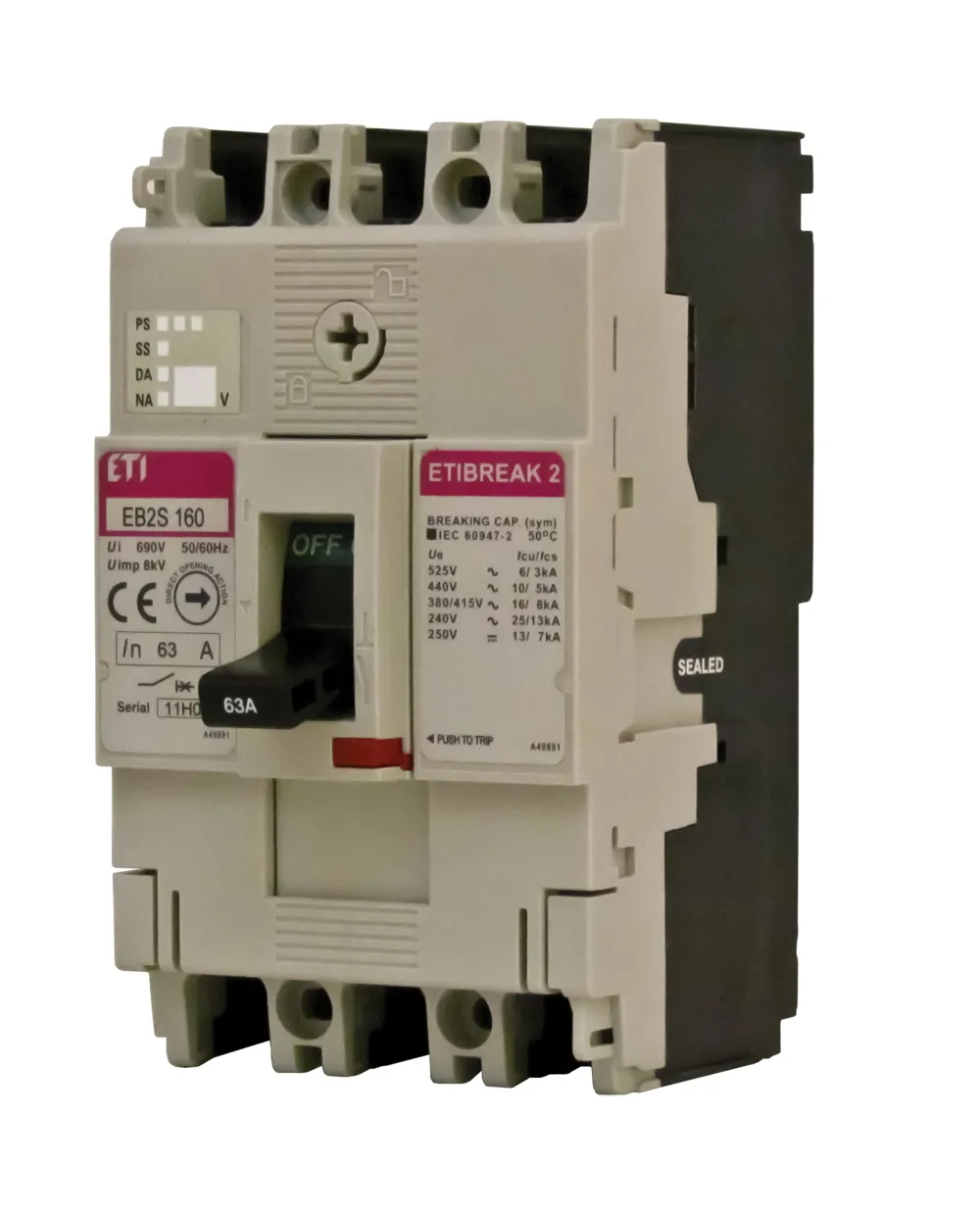 Molded Case Circuit Breaker EB2S 160/4LF 50A 4p 004671819